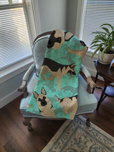 Load image into Gallery viewer, Black and Silver German Shepherd Quilted Blanket 50x60