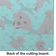 Load image into Gallery viewer, Grey Labrador Retriever Glass Cutting Boards – Durable, Decorative Kitchen Art Large