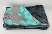 Load image into Gallery viewer, Grey Labrador Retriever Soft Travel Blanket with Bag