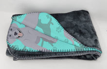 Load image into Gallery viewer, Silver Labrador Retriever Soft Travel Blanket with Bag