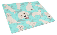 Load image into Gallery viewer, White Cream Labrador Retriever Glass Cutting Boards – Durable, Decorative Kitchen Art Large