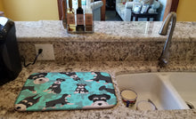 Load image into Gallery viewer, Black and Silver Schnauzer Dish Drying Mat – Absorbent, Artistic Kitchen Essentials