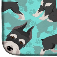 Load image into Gallery viewer, Black and Silver Schnauzer Dish Drying Mat – Absorbent, Artistic Kitchen Essentials