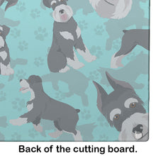 Load image into Gallery viewer, Black and Silver Schnauzer Glass Cutting Boards – Durable, Decorative Kitchen Art Large