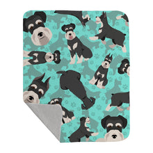 Load image into Gallery viewer, Black and Silver Schnauzer Quilted Blanket 50x60