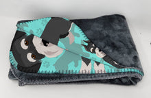 Load image into Gallery viewer, Black and Silver Schnauzer Soft Travel Blanket with Bag