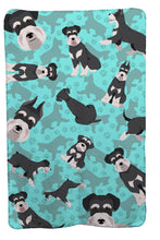 Load image into Gallery viewer, Black and Silver Schnauzer Soft Travel Blanket with Bag
