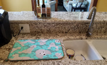 Load image into Gallery viewer, White Standard Poodle Dish Drying Mat – Absorbent, Artistic Kitchen Essentials
