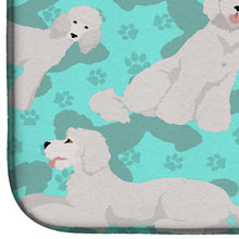 Load image into Gallery viewer, White Standard Poodle Dish Drying Mat – Absorbent, Artistic Kitchen Essentials