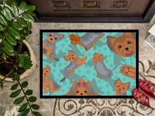 Load image into Gallery viewer, Blue and Tan Yorkie Doormat - 24x36 Decorative Floor Mat – Indoor/Outdoor Rug with Artistic Flair
