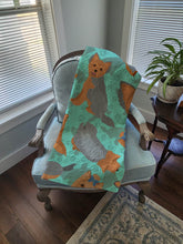 Load image into Gallery viewer, Blue and Tan Yorkie Quilted Blanket 50x60