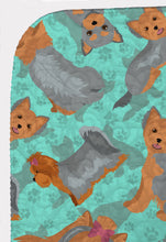 Load image into Gallery viewer, Blue and Tan Yorkie Quilted Blanket 50x60