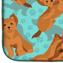 Load image into Gallery viewer, Red Yorkie Dish Drying Mat – Absorbent, Artistic Kitchen Essentials