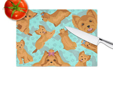 Load image into Gallery viewer, Red Yorkie Glass Cutting Boards – Durable, Decorative Kitchen Art Large