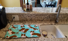 Load image into Gallery viewer, Red Border Collie Dish Drying Mat – Absorbent, Artistic Kitchen Essentials