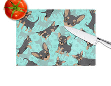 Load image into Gallery viewer, Black and Tan Chihuahua Glass Cutting Boards – Durable, Decorative Kitchen Art Large