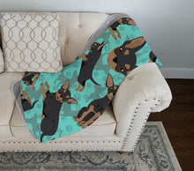 Load image into Gallery viewer, Black and Tan Chihuahua Quilted Blanket 50x60