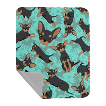Load image into Gallery viewer, Black and Tan Chihuahua Quilted Blanket 50x60