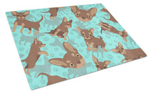 Load image into Gallery viewer, Chocolate Chihuahua Glass Cutting Boards – Durable, Decorative Kitchen Art Large
