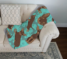 Load image into Gallery viewer, Chocolate Chihuahua Quilted Blanket 50x60