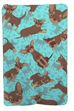Load image into Gallery viewer, Chocolate Chihuahua Soft Travel Blanket with Bag