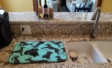 Load image into Gallery viewer, Black Great Dane Dish Drying Mat – Absorbent, Artistic Kitchen Essentials