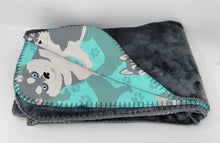 Load image into Gallery viewer, Grey Siberian Husky Soft Travel Blanket with Bag