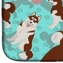 Load image into Gallery viewer, Red Siberian Husky Dish Drying Mat – Absorbent, Artistic Kitchen Essentials