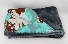 Load image into Gallery viewer, Red Siberian Husky Soft Travel Blanket with Bag