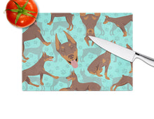 Load image into Gallery viewer, Red Doberman Pinscher Glass Cutting Boards – Durable, Decorative Kitchen Art Large