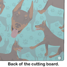 Load image into Gallery viewer, Red Doberman Pinscher Glass Cutting Boards – Durable, Decorative Kitchen Art Large