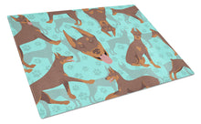 Load image into Gallery viewer, Red Doberman Pinscher Glass Cutting Boards – Durable, Decorative Kitchen Art Large