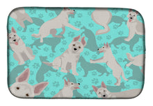 Load image into Gallery viewer, White German Shepherd Dish Drying Mat – Absorbent, Artistic Kitchen Essentials