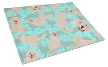 Load image into Gallery viewer, Cream Golden Retriever Glass Cutting Boards – Durable, Decorative Kitchen Art Large