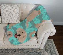 Load image into Gallery viewer, Cream Golden Retriever Quilted Blanket 50x60