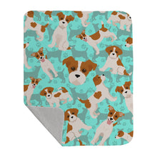Load image into Gallery viewer, Red and White Jack Russell Terrier Quilted Blanket 50x60