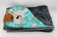 Load image into Gallery viewer, Red and White Jack Russell Terrier Soft Travel Blanket with Bag