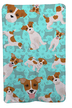Load image into Gallery viewer, Red and White Jack Russell Terrier Soft Travel Blanket with Bag