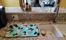 Load image into Gallery viewer, Black and Whtie Papillon Dish Drying Mat – Absorbent, Artistic Kitchen Essentials