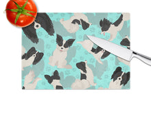 Load image into Gallery viewer, Black and Whtie Papillon Glass Cutting Boards – Durable, Decorative Kitchen Art Large