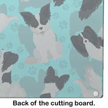 Load image into Gallery viewer, Black and Whtie Papillon Glass Cutting Boards – Durable, Decorative Kitchen Art Large