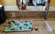 Load image into Gallery viewer, Tricolor Papillon Dish Drying Mat – Absorbent, Artistic Kitchen Essentials