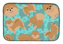 Load image into Gallery viewer, Orange Pomeranian Dish Drying Mat – Absorbent, Artistic Kitchen Essentials