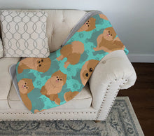 Load image into Gallery viewer, Orange Pomeranian Quilted Blanket 50x60