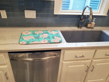 Load image into Gallery viewer, White Pomeranian Dish Drying Mat – Absorbent, Artistic Kitchen Essentials