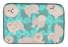 Load image into Gallery viewer, White Pomeranian Dish Drying Mat – Absorbent, Artistic Kitchen Essentials