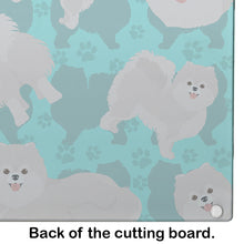 Load image into Gallery viewer, White Pomeranian Glass Cutting Boards – Durable, Decorative Kitchen Art Large