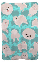 Load image into Gallery viewer, White Pomeranian Soft Travel Blanket with Bag