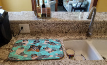 Load image into Gallery viewer, Blue Merle Sheltie Dish Drying Mat – Absorbent, Artistic Kitchen Essentials