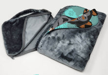 Load image into Gallery viewer, Blue Merle Sheltie Soft Travel Blanket with Bag